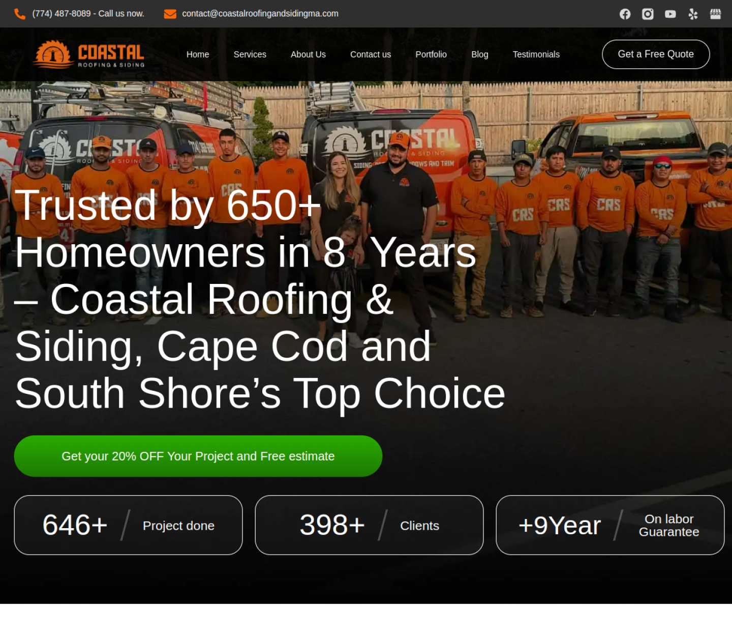 Coastal Roofing · Site & Conversão